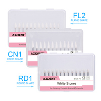 12 sztuk/pudło Dental płomień biały kamień polerowanie FG Burs FL2 ścieranie punkt Bur Fit szybka prostnica 1.6mm dentysta narzędzia 5